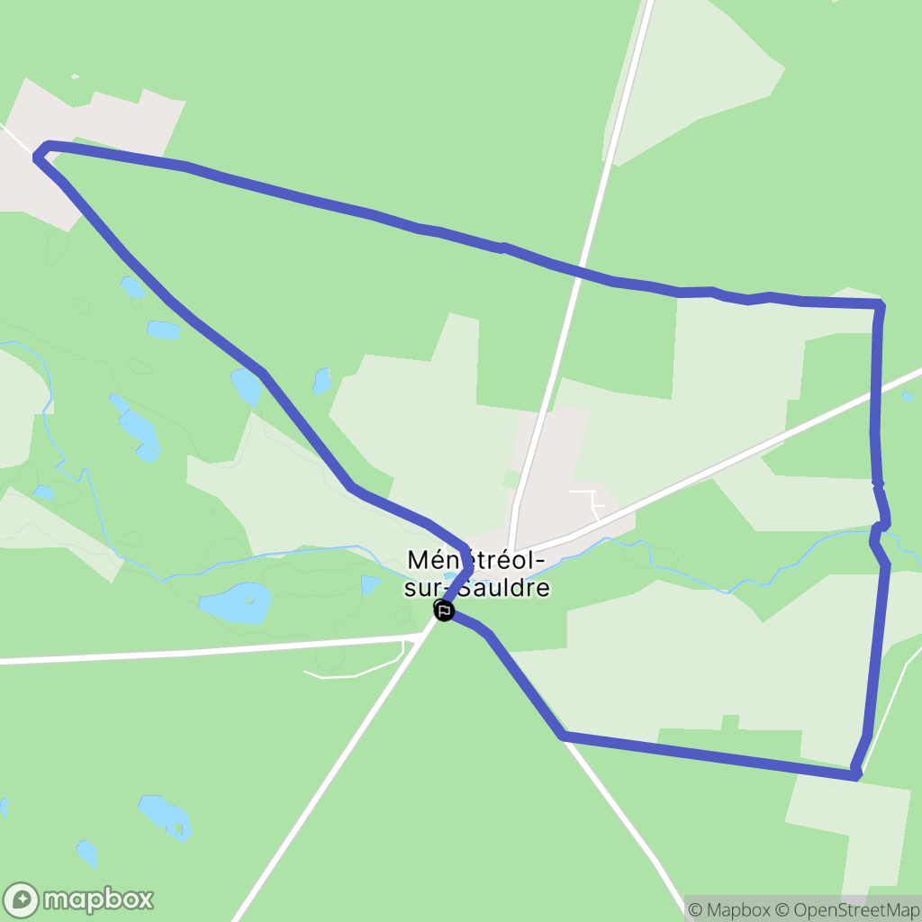 Ménétréol-sur-Sauldre : carte du parcours de randonnée - France