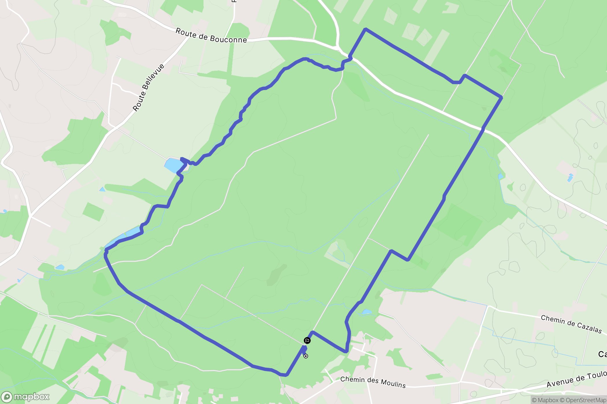 Pujaudran : carte du parcours de randonnée - France