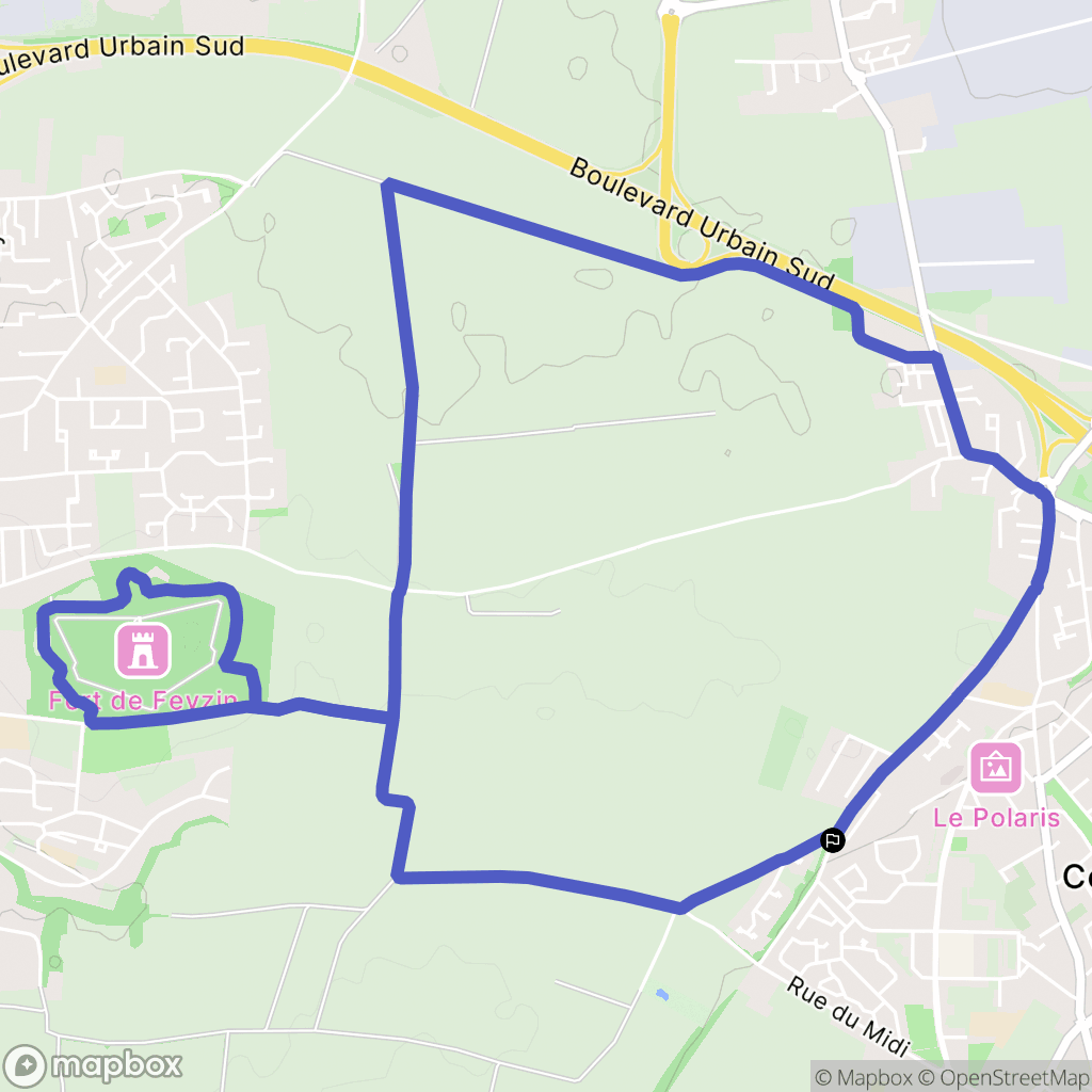Corbas : carte du parcours de randonnée - France