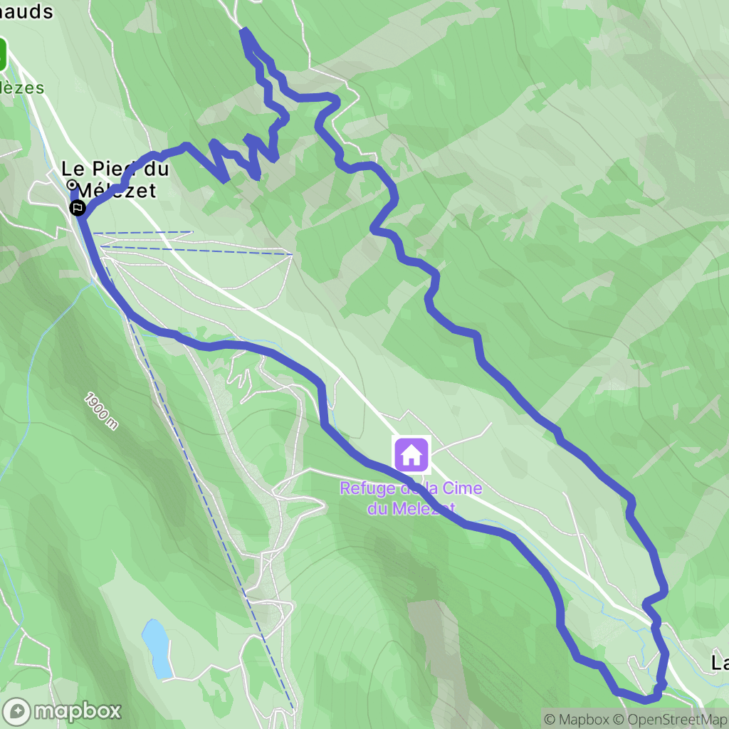 Ceillac : carte du parcours de randonnée - France