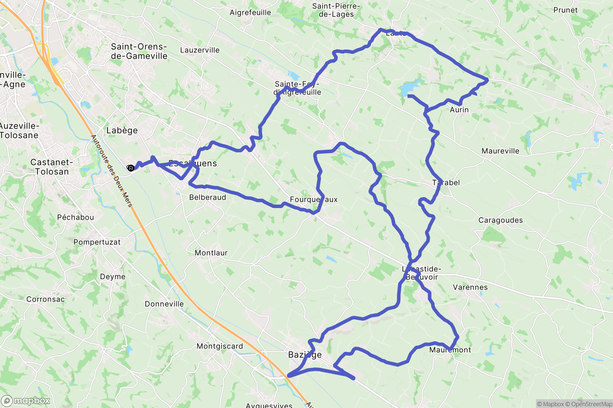 Escalquens : carte du parcours de randonnée - France