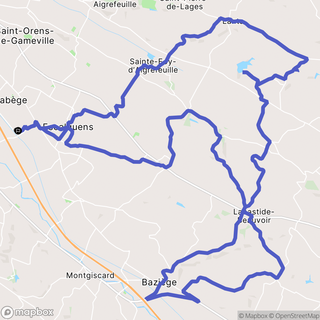 Escalquens : carte du parcours de randonnée - France