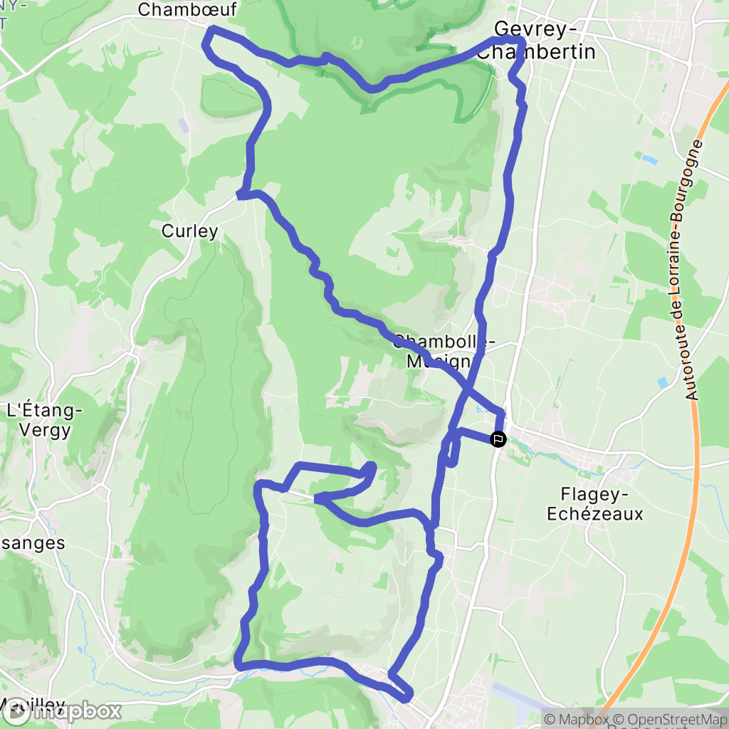 Vougeot : carte du parcours de randonnée - France
