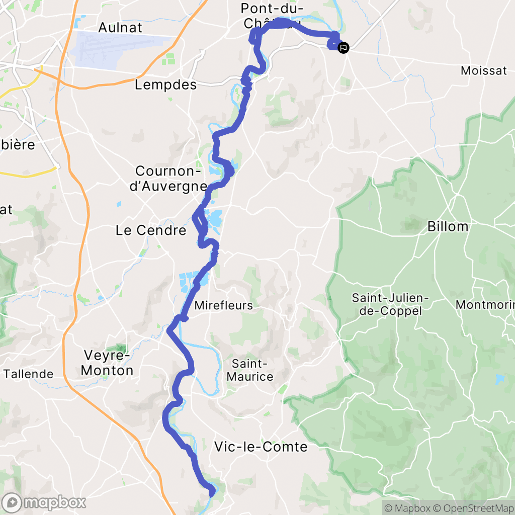 Vertaizon : carte du parcours de randonnée - France