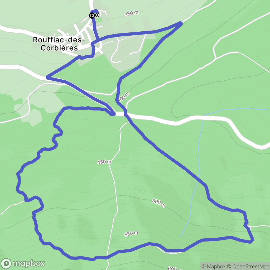 Rouffiac-des-Corbières : carte du parcours de randonnée - France