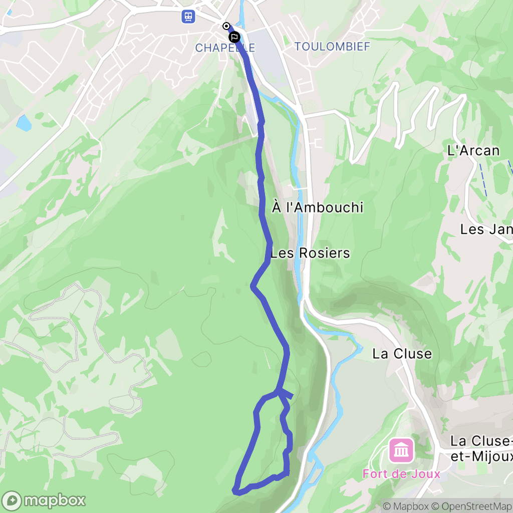 Pontarlier : carte du parcours de randonnée - France