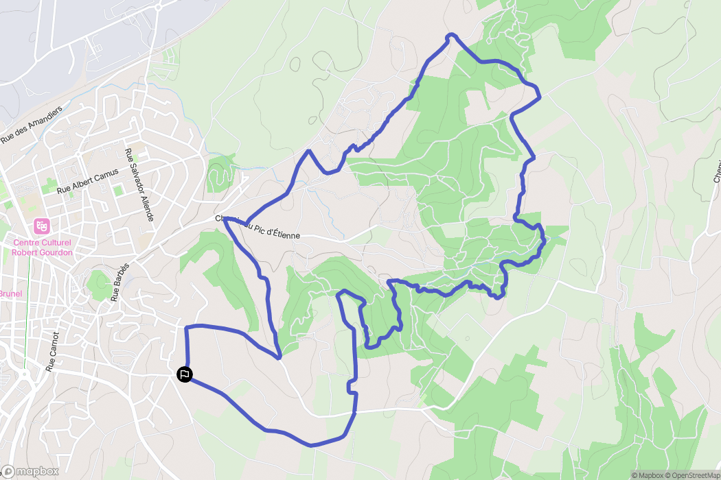 Vauvert : carte du parcours de randonnée - France