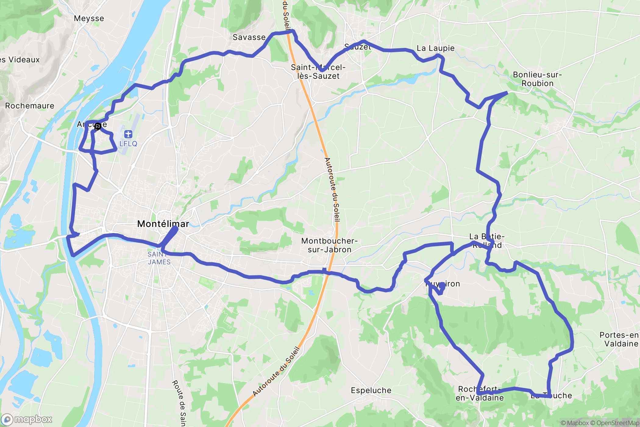 Ancone : carte du parcours de randonnée - France