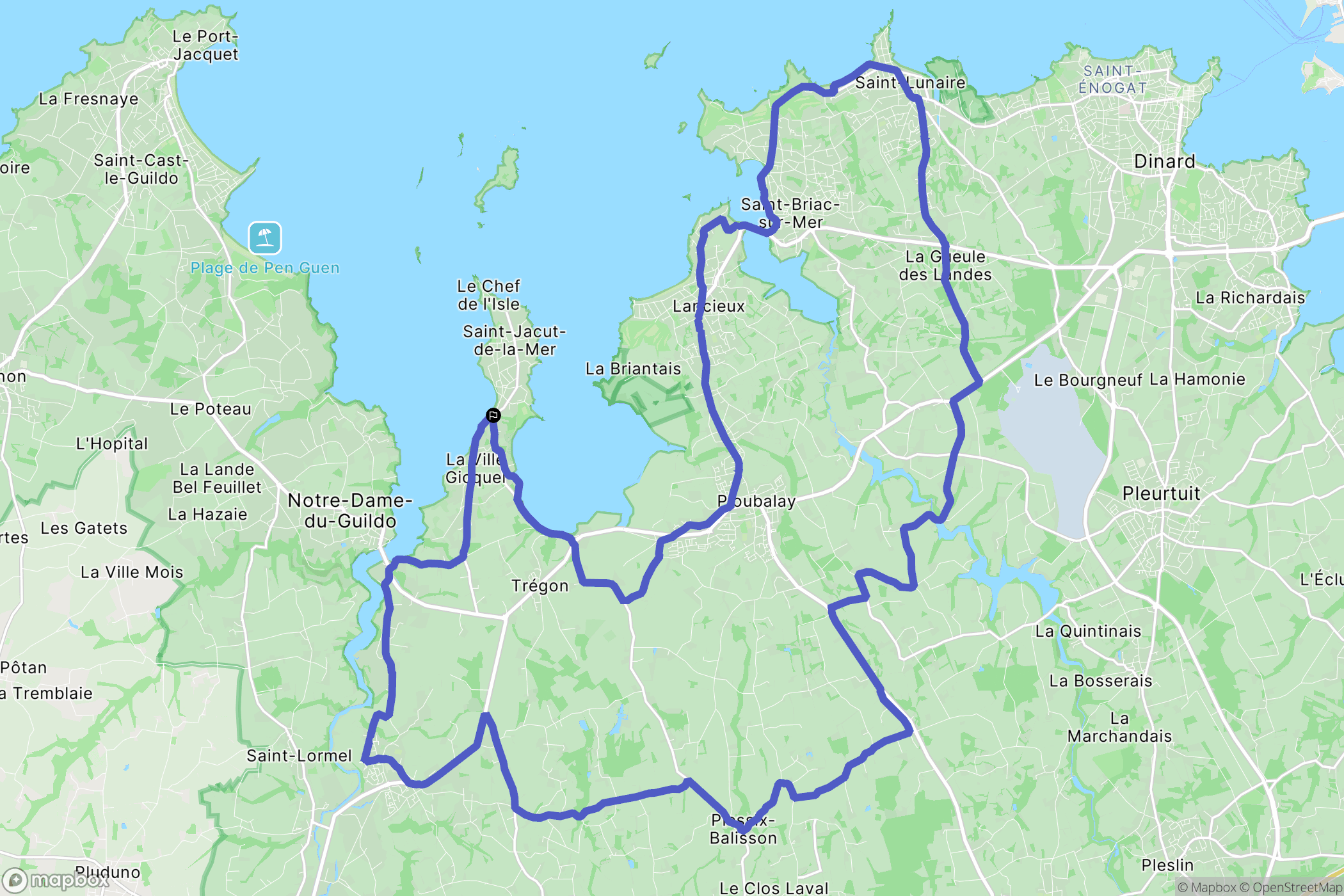 Saint-Jacut-de-la-Mer : carte du parcours de randonnée - France
