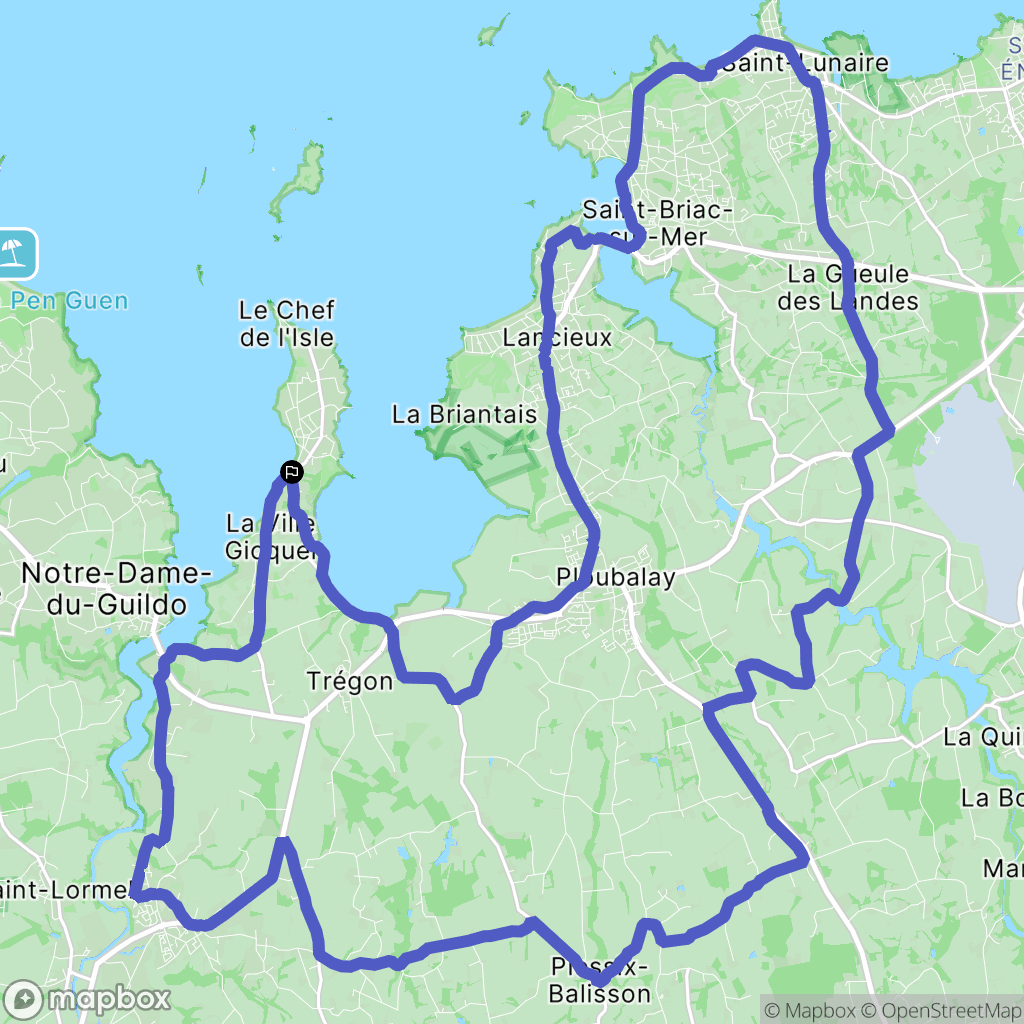 Saint-Jacut-de-la-Mer : carte du parcours de randonnée - France