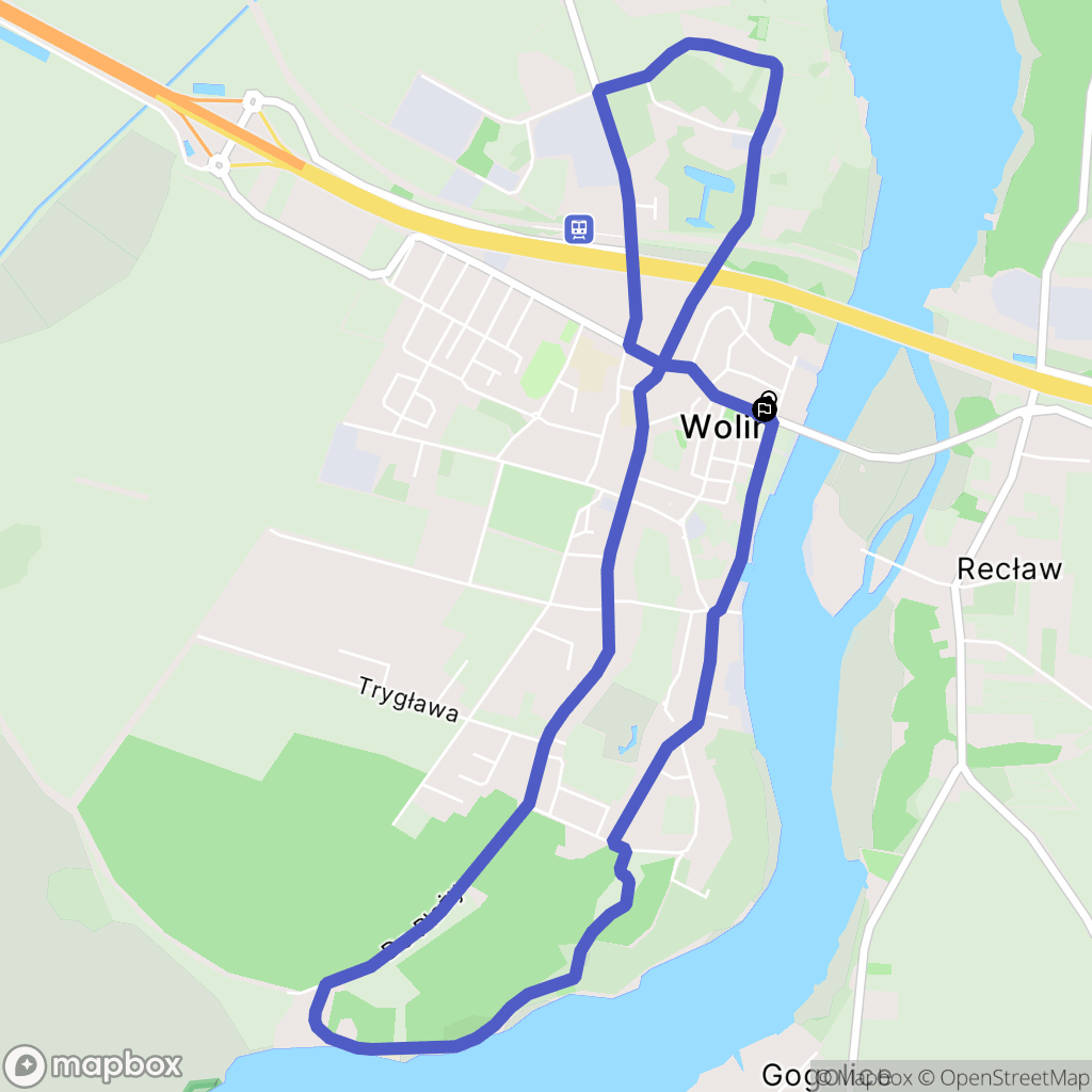 Wolin: mapa trasy - Poland