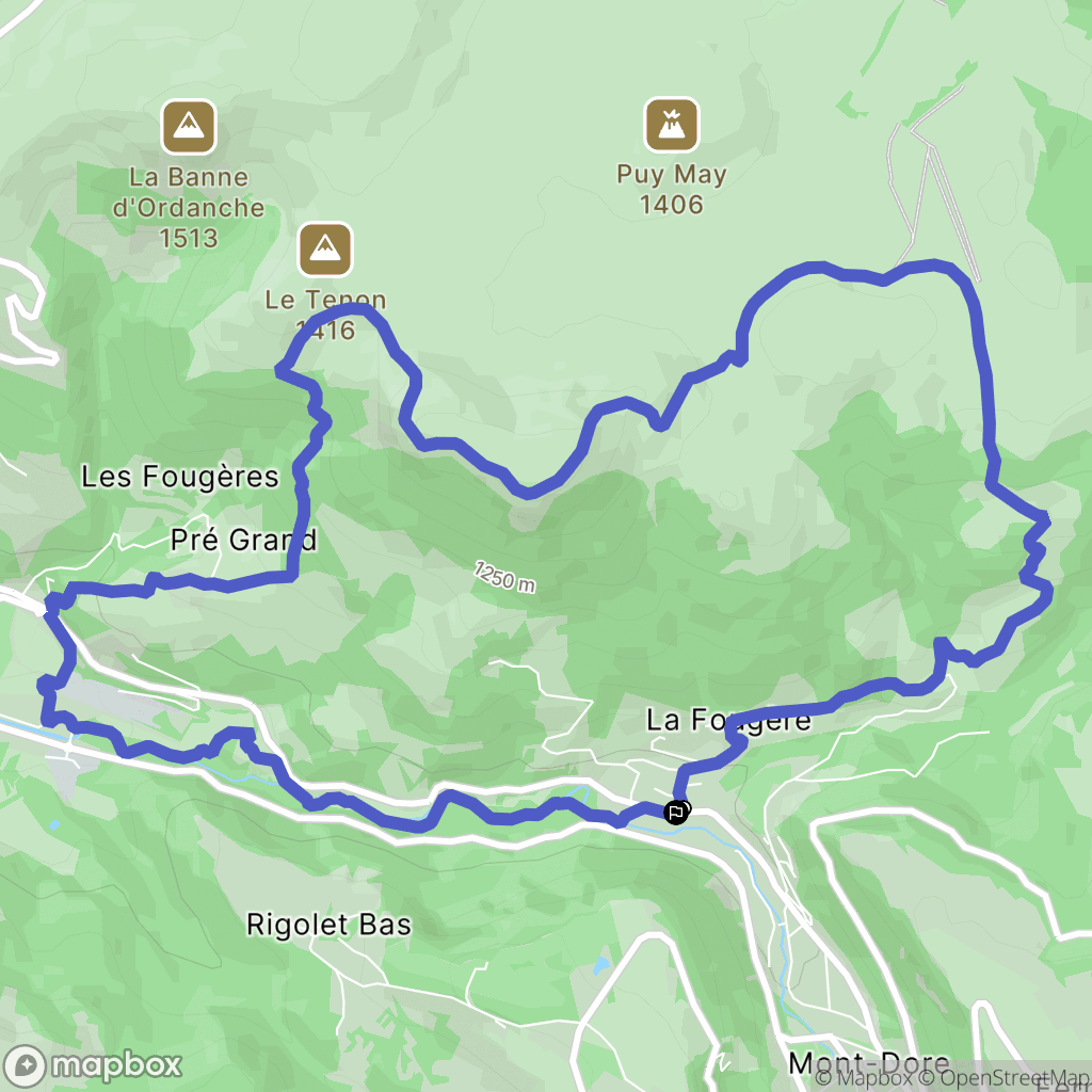 Mont-Dore : carte du parcours de randonnée - France