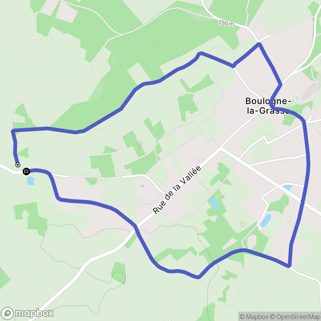 Boulogne-la-Grasse : carte du parcours de randonnée - France