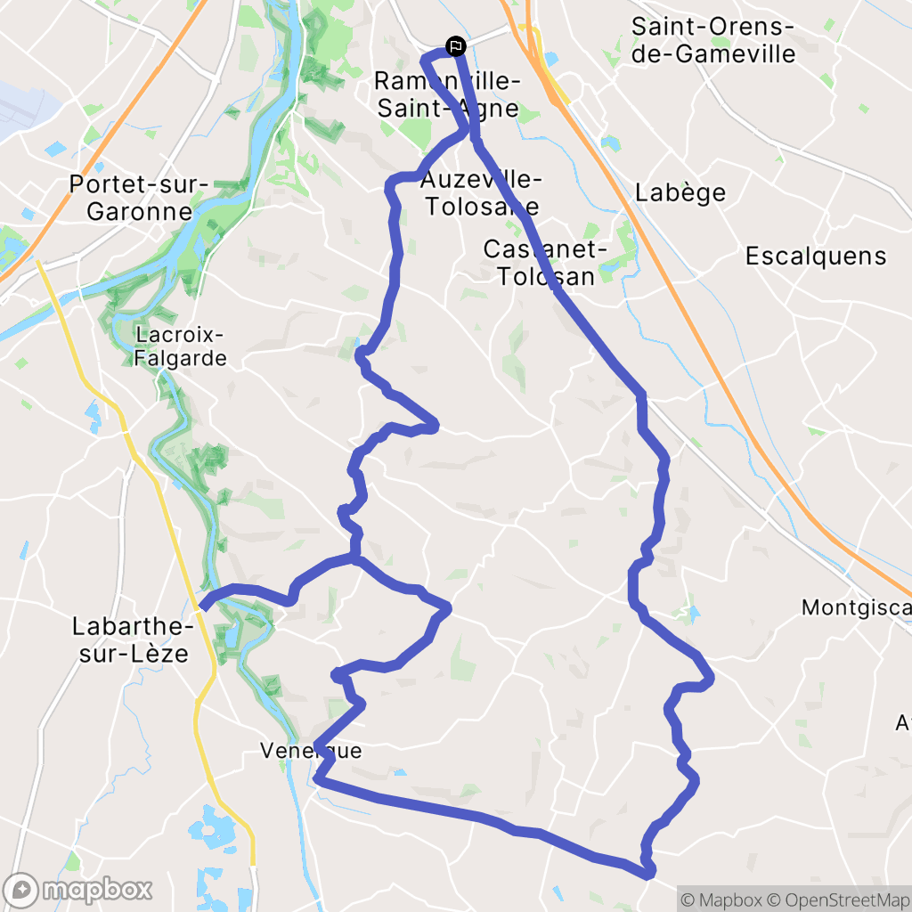 Ramonville-Saint-Agne : carte du parcours de randonnée - France