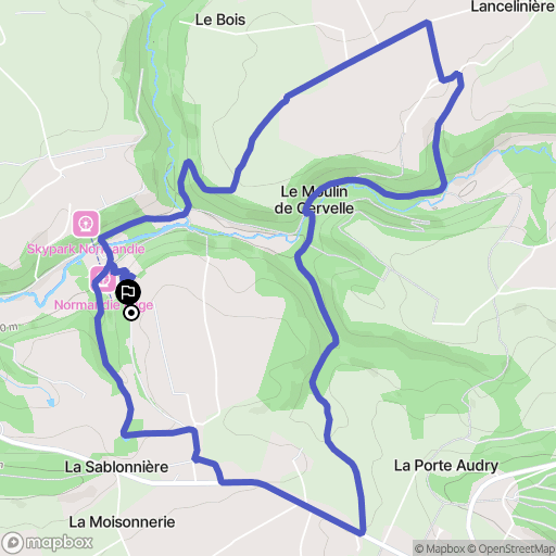 Souleuvre en Bocage : carte du parcours de randonnée - France