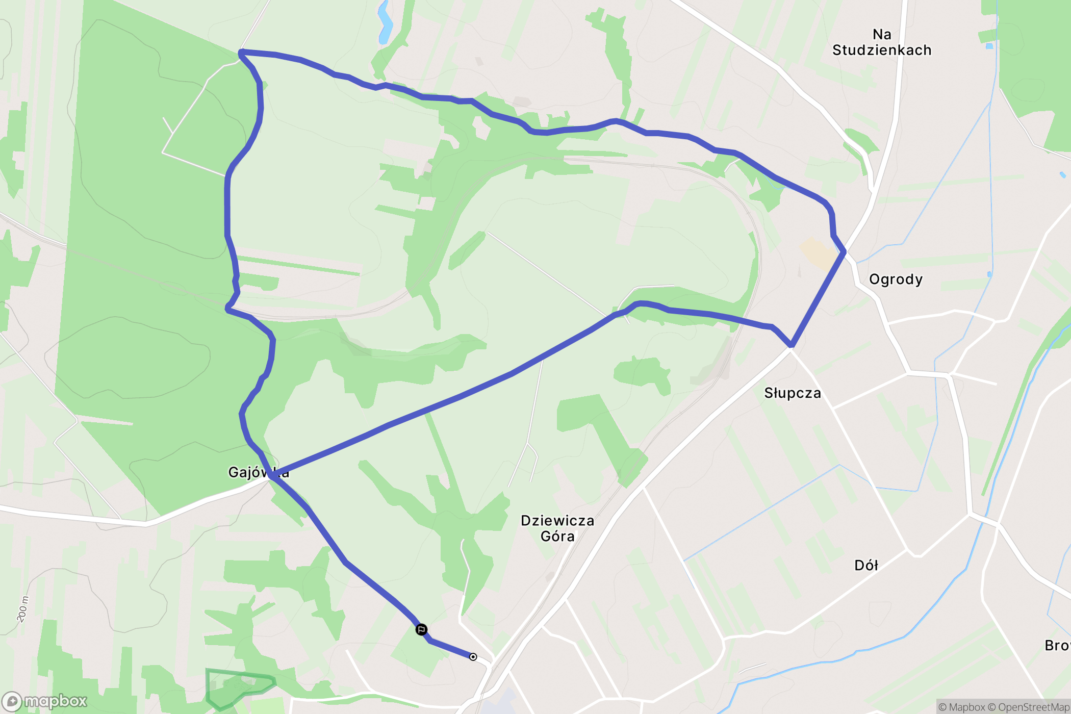 Dwikozy: mapa trasy - Poland