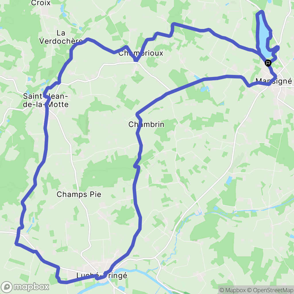 Mansigné : carte du parcours de randonnée - France