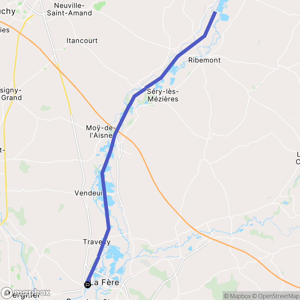 Beautor : carte du parcours de randonnée - France