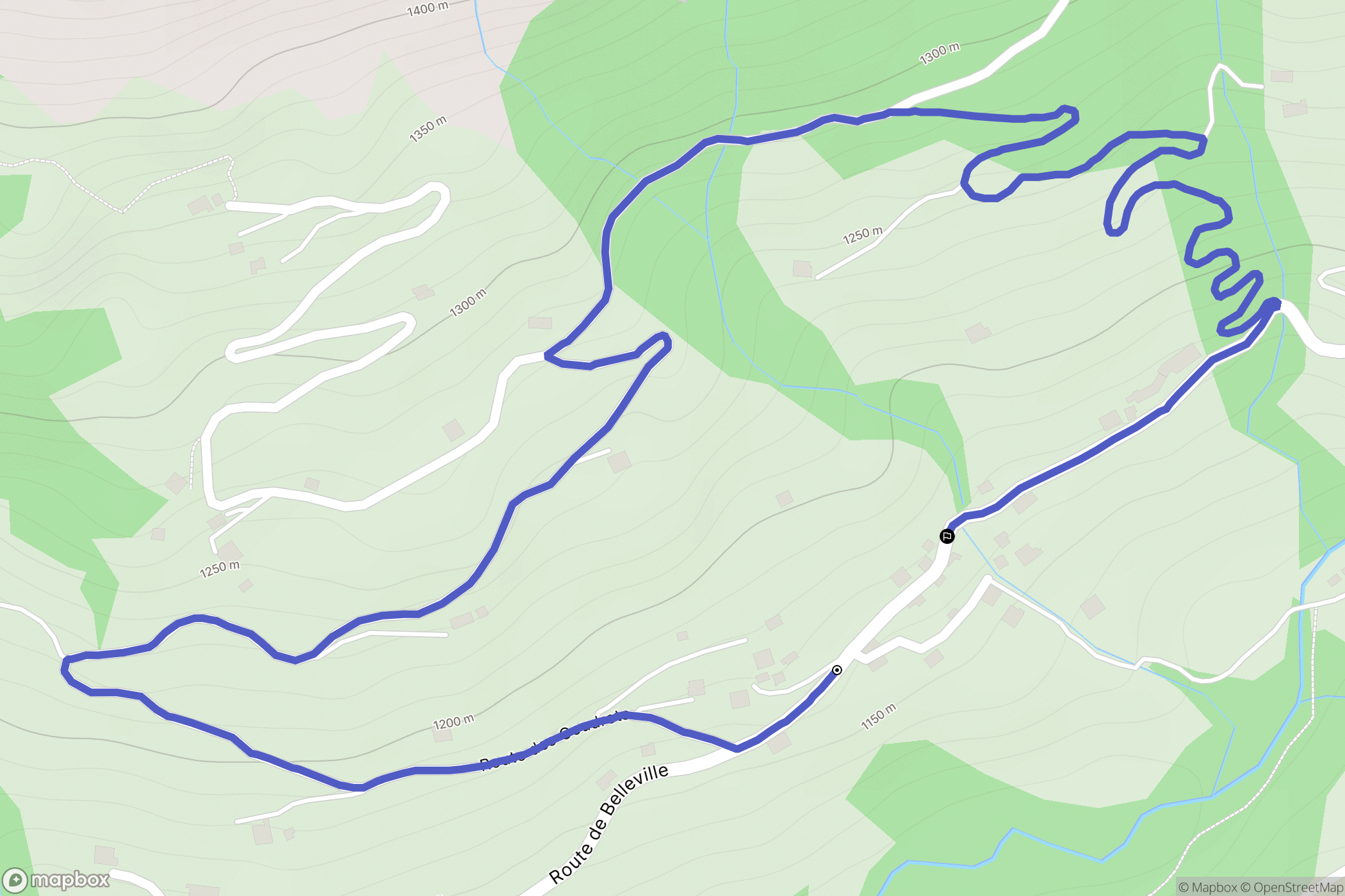 Hauteluce : carte du parcours de randonnée - France