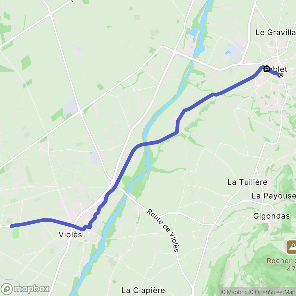 Sablet : carte du parcours de randonnée - France