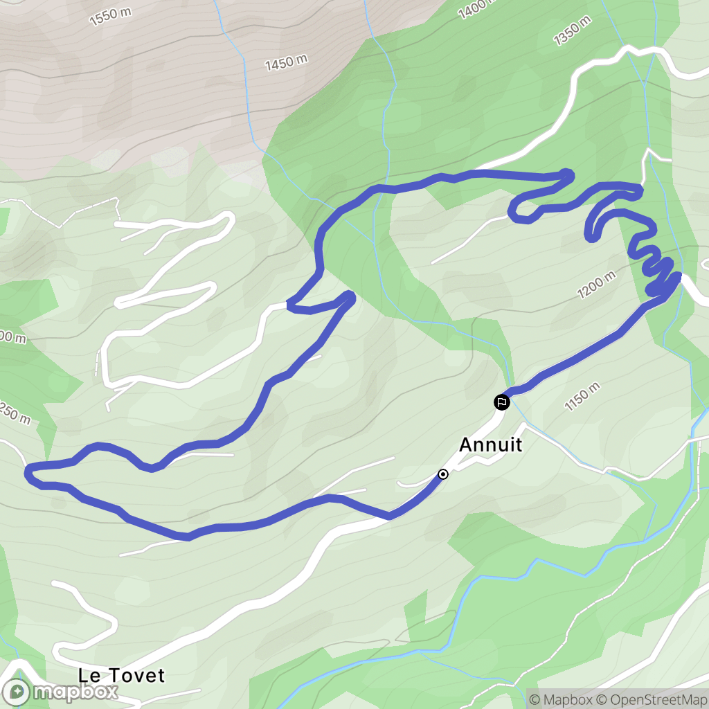 Hauteluce : carte du parcours de randonnée - France