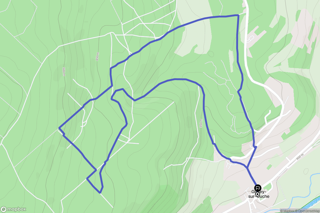 Gissey-sur-Ouche : carte du parcours de randonnée - France