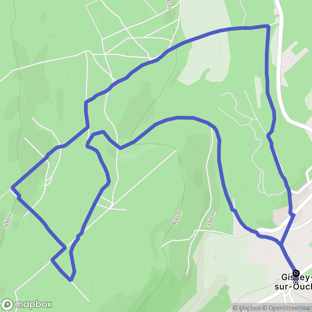 Gissey-sur-Ouche : carte du parcours de randonnée - France