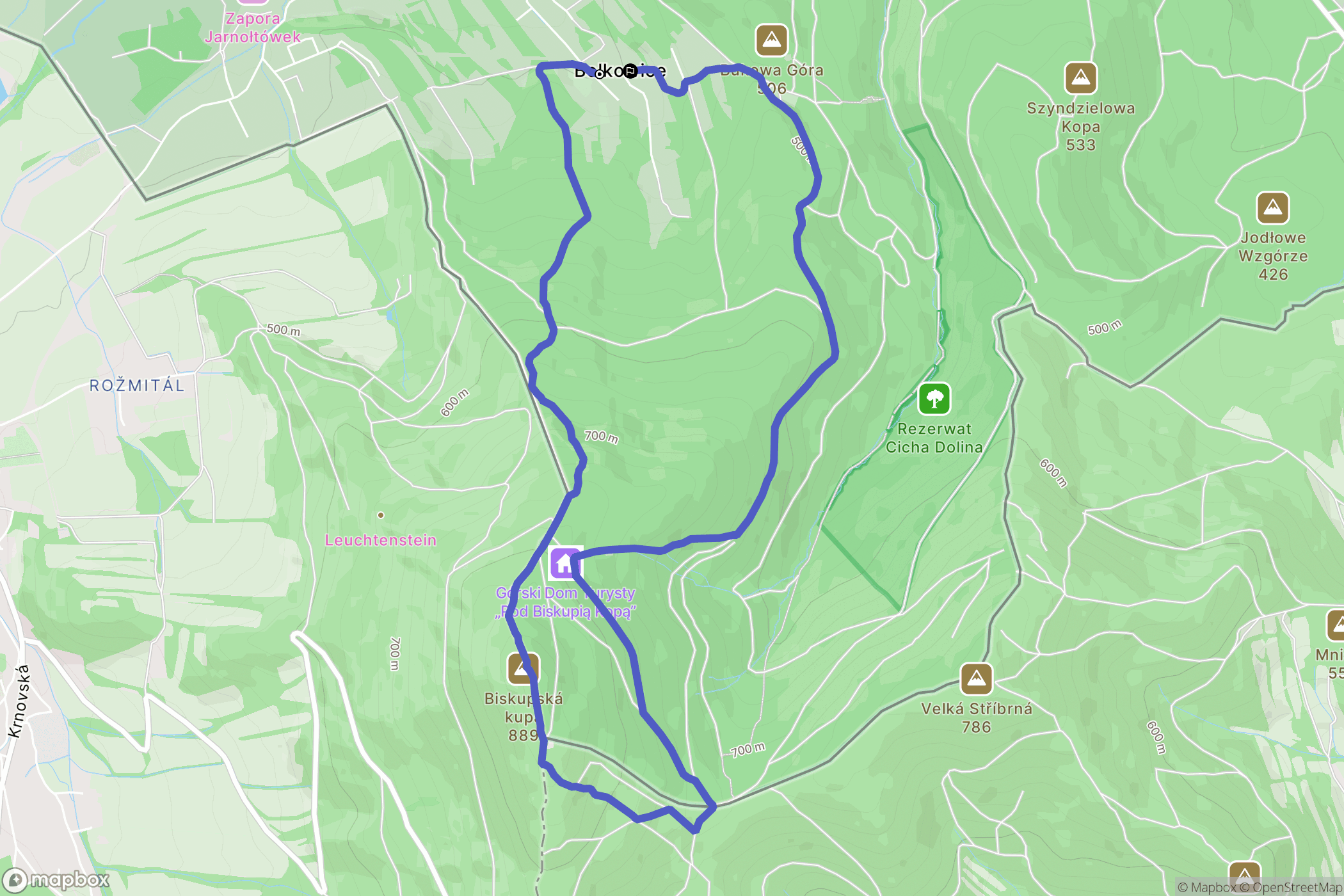 Jarnołtówek: mapa trasy - Poland