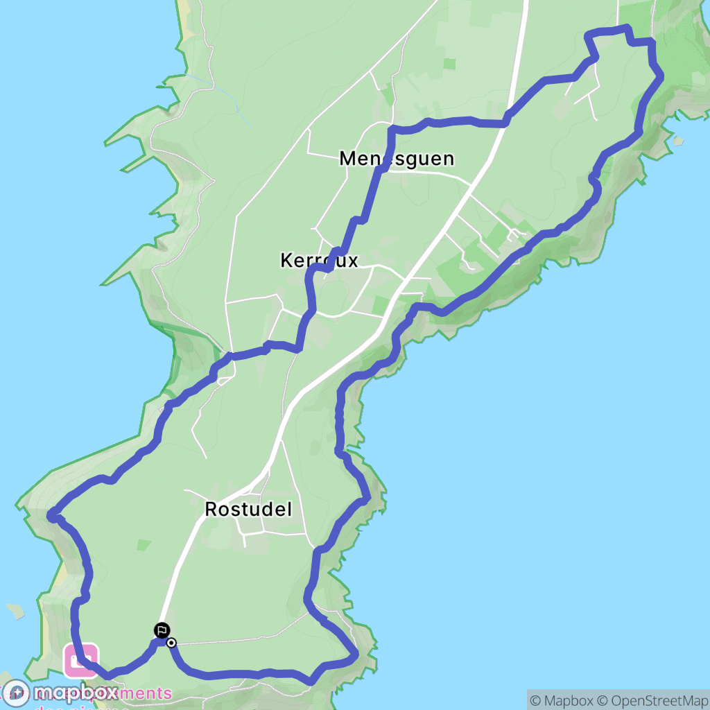 Crozon : carte du parcours de randonnée - France
