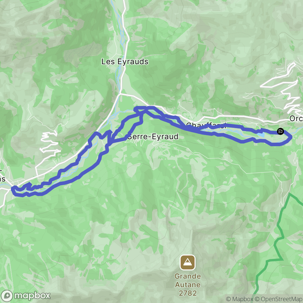 Orcières : carte du parcours de randonnée - France