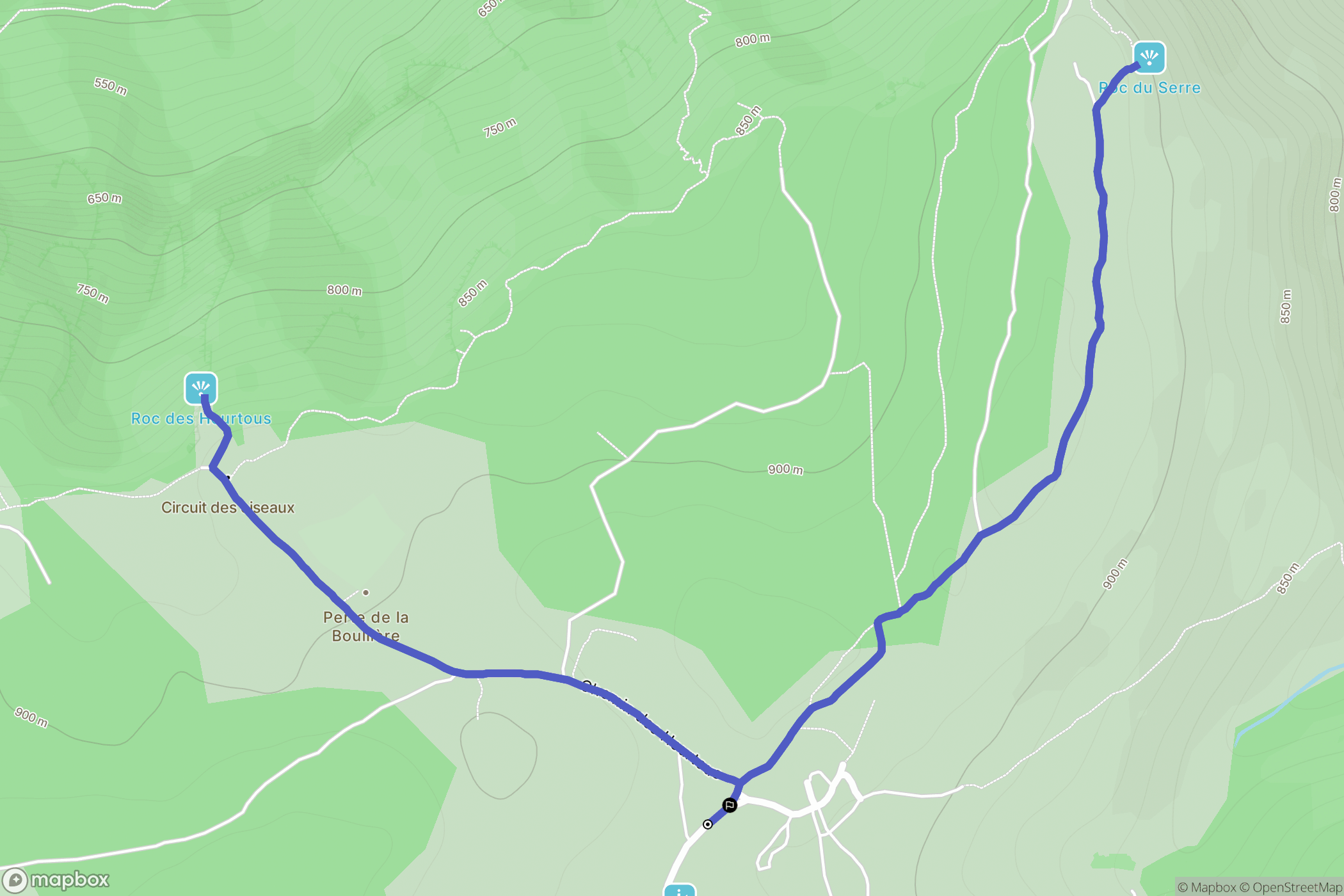 La Malène : carte du parcours de randonnée - France