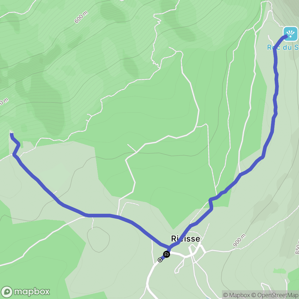 La Malène : carte du parcours de randonnée - France