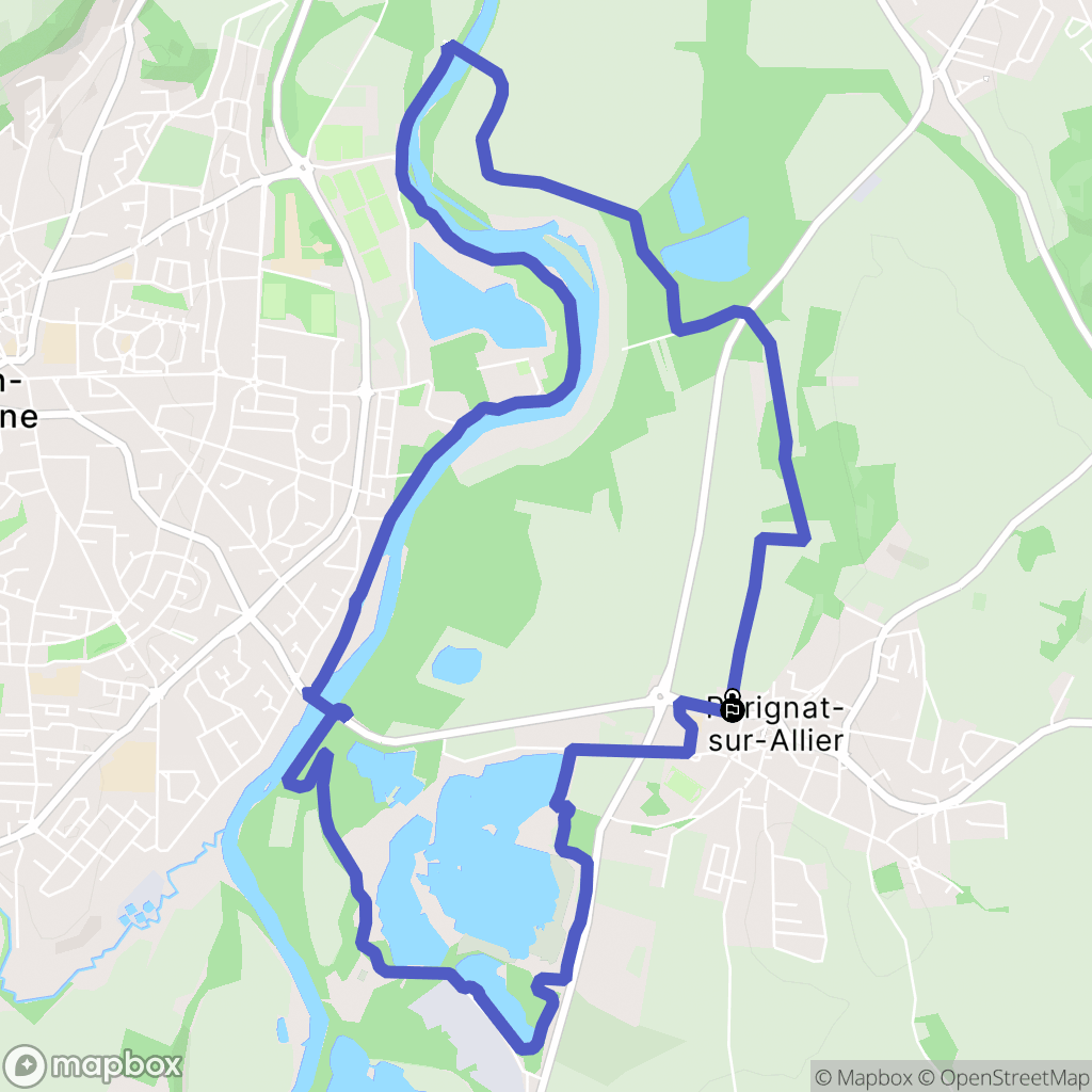 Pérignat-sur-Allier : carte du parcours de randonnée - France