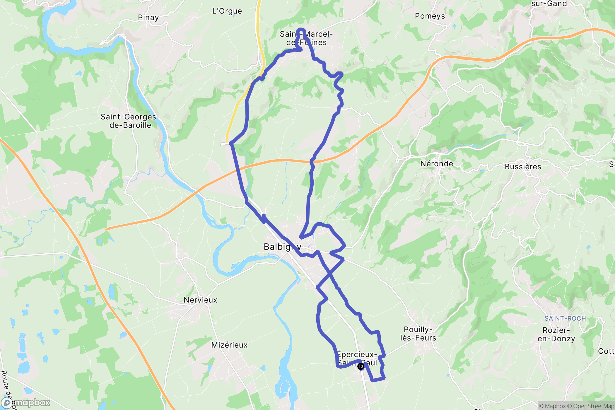 Épercieux-Saint-Paul : carte du parcours de randonnée - France