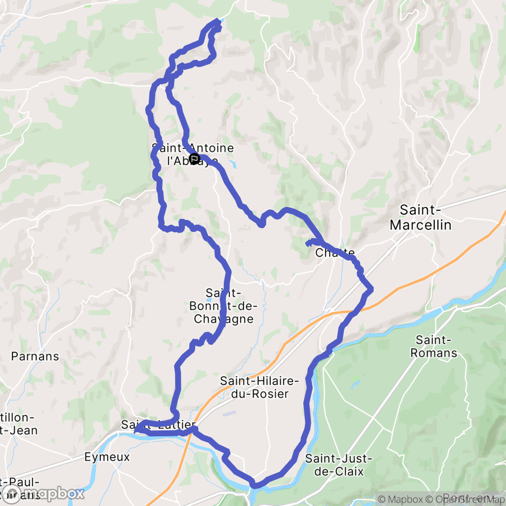 Saint-Antoine-l'Abbaye : carte du parcours de randonnée - France