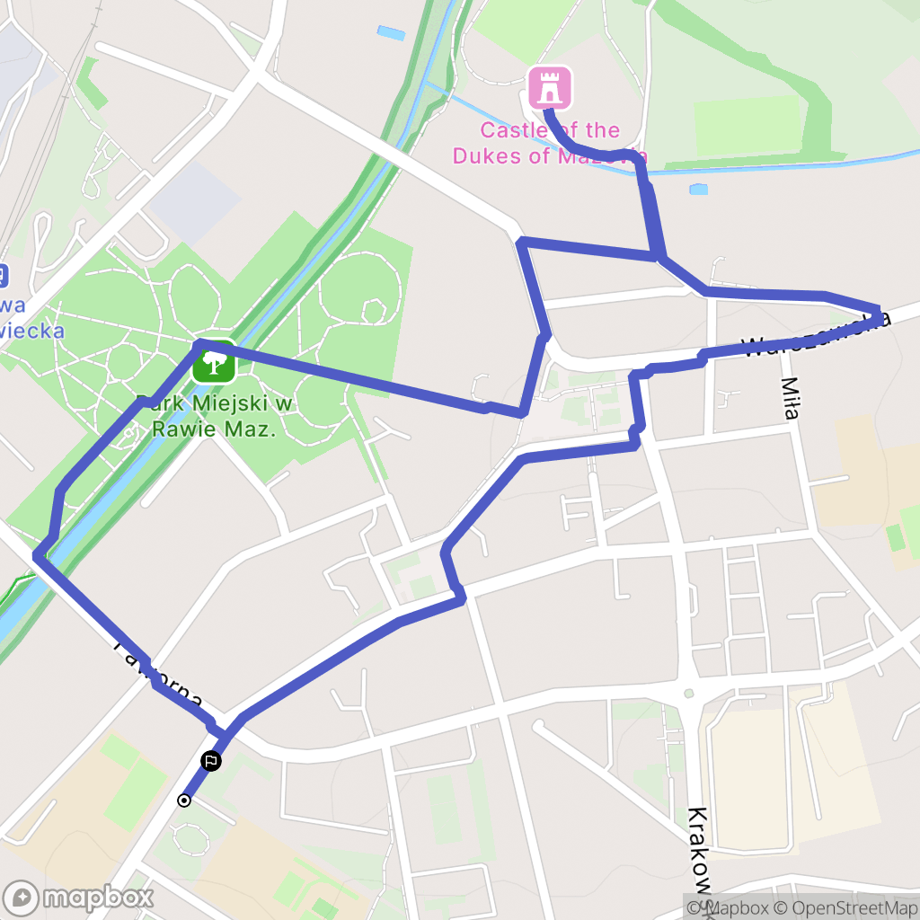 Rawa Mazowiecka: mapa trasy - Poland