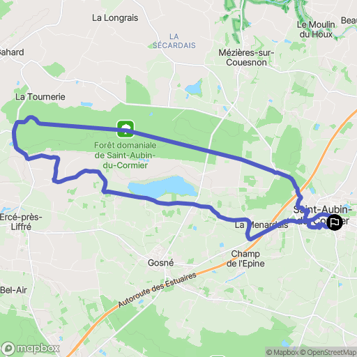 Saint-Aubin-du-Cormier : carte du parcours de randonnée - France