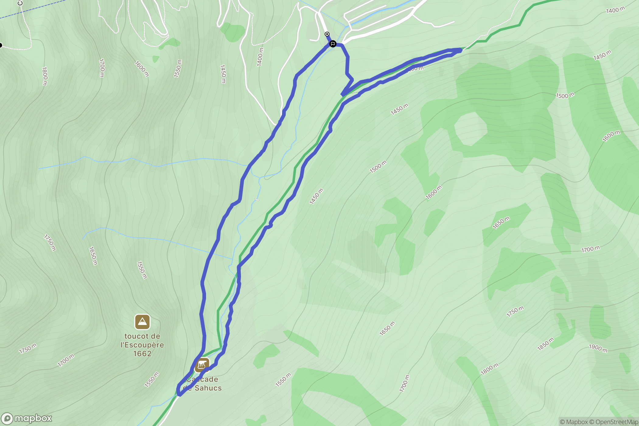 Cauterets : carte du parcours de randonnée - France