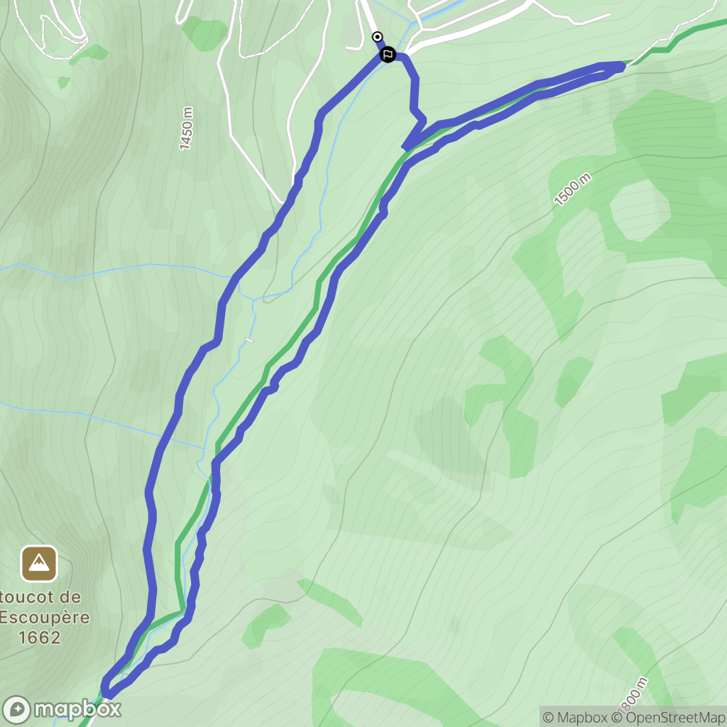 Cauterets : carte du parcours de randonnée - France