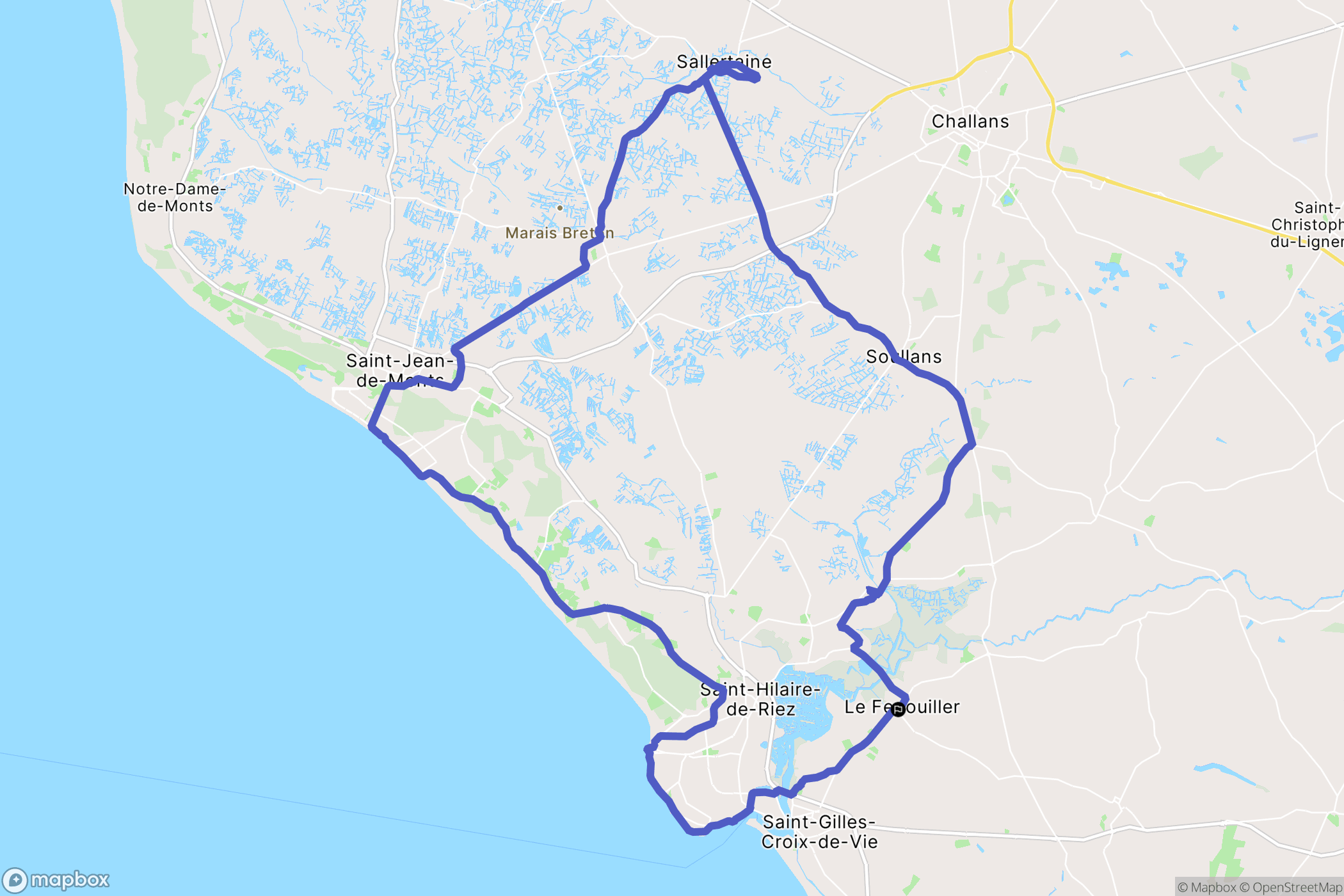 Le Fenouiller : carte du parcours de randonnée - France