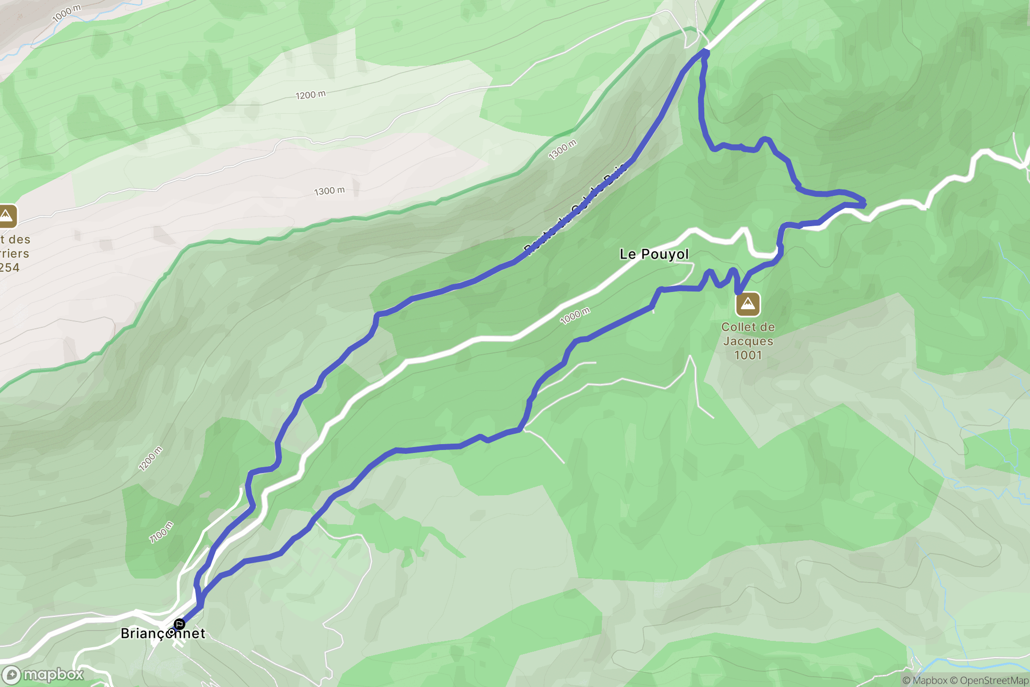 Briançonnet : carte du parcours de randonnée - France