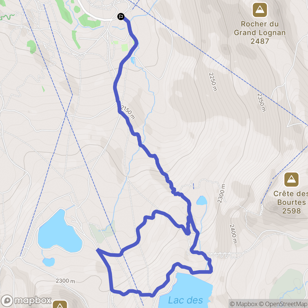 La Plagne-Tarentaise : carte du parcours de randonnée - France