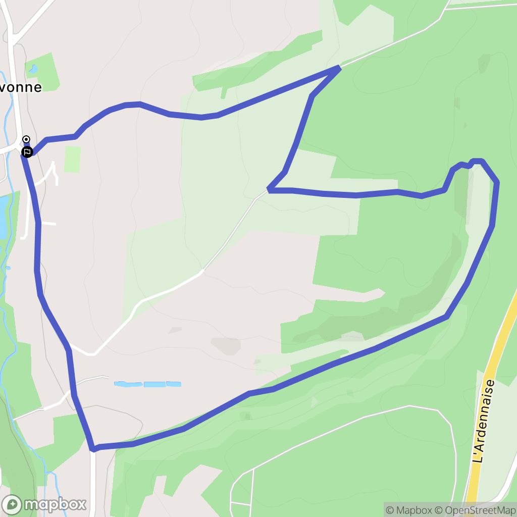 Givonne : carte du parcours de randonnée - France