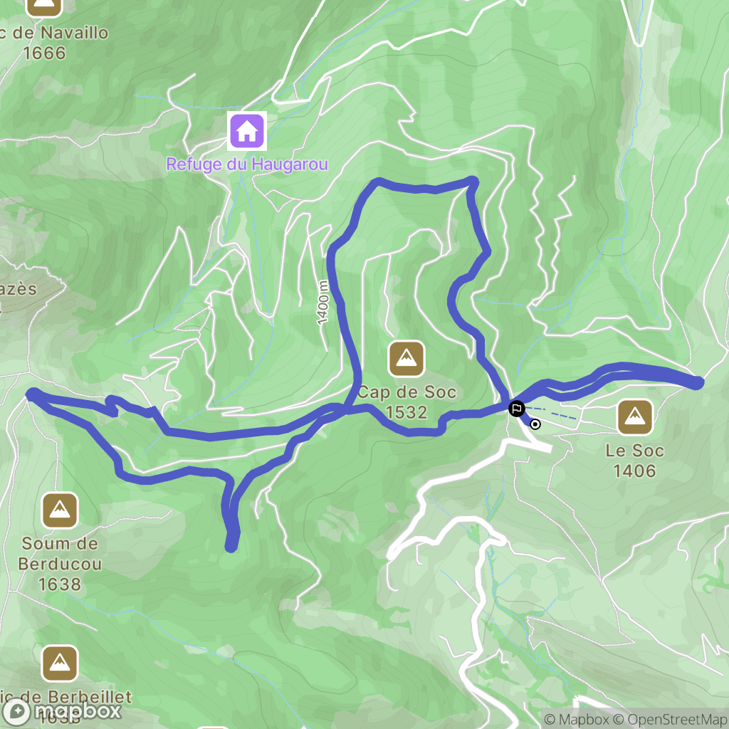 Aucun : carte du parcours de randonnée - France