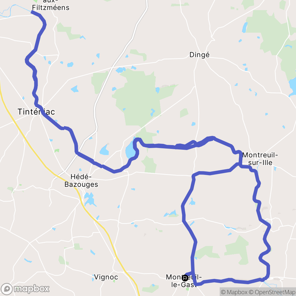 Montreuil-le-Gast : carte du parcours de randonnée - France