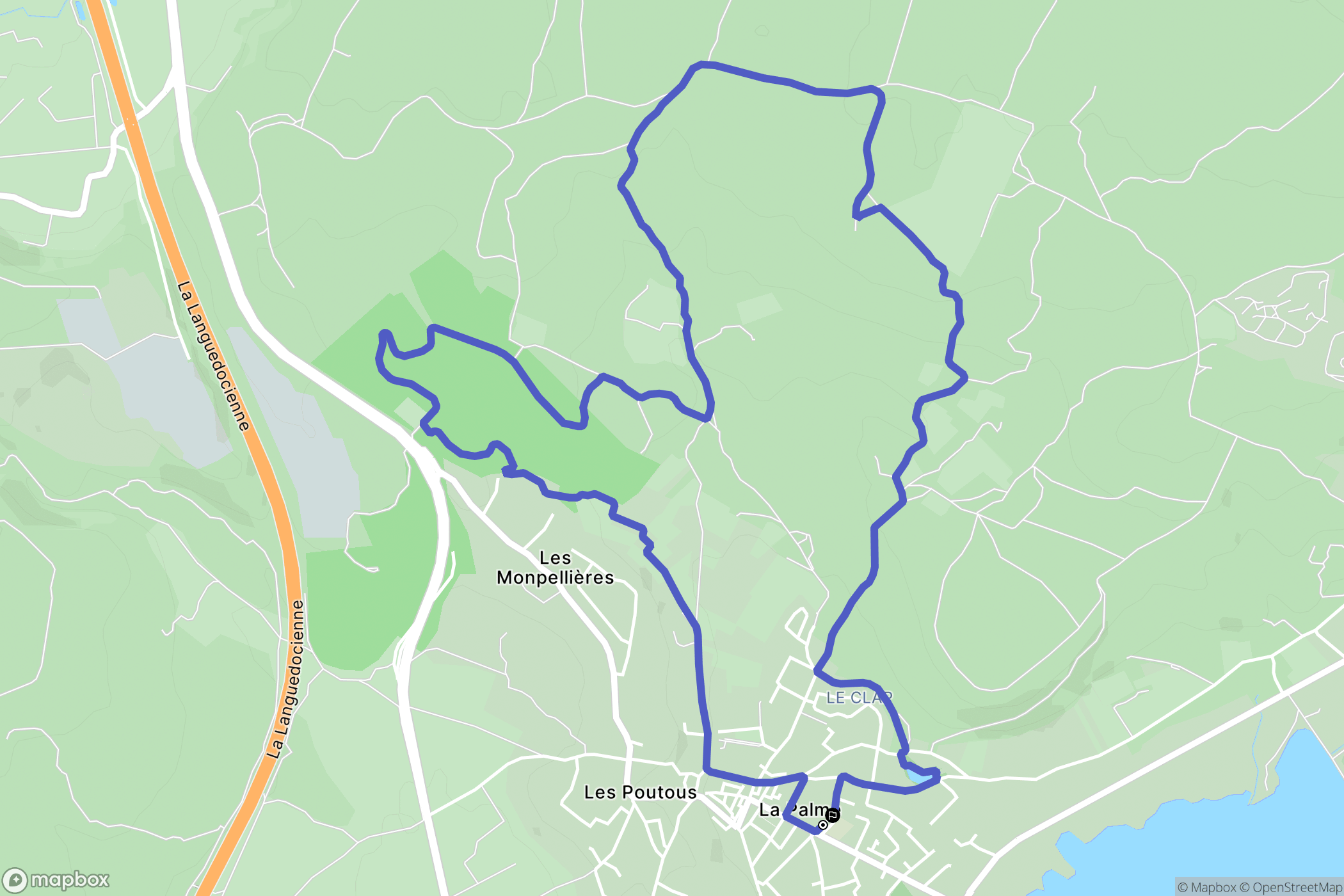 La Palme : carte du parcours de randonnée - France
