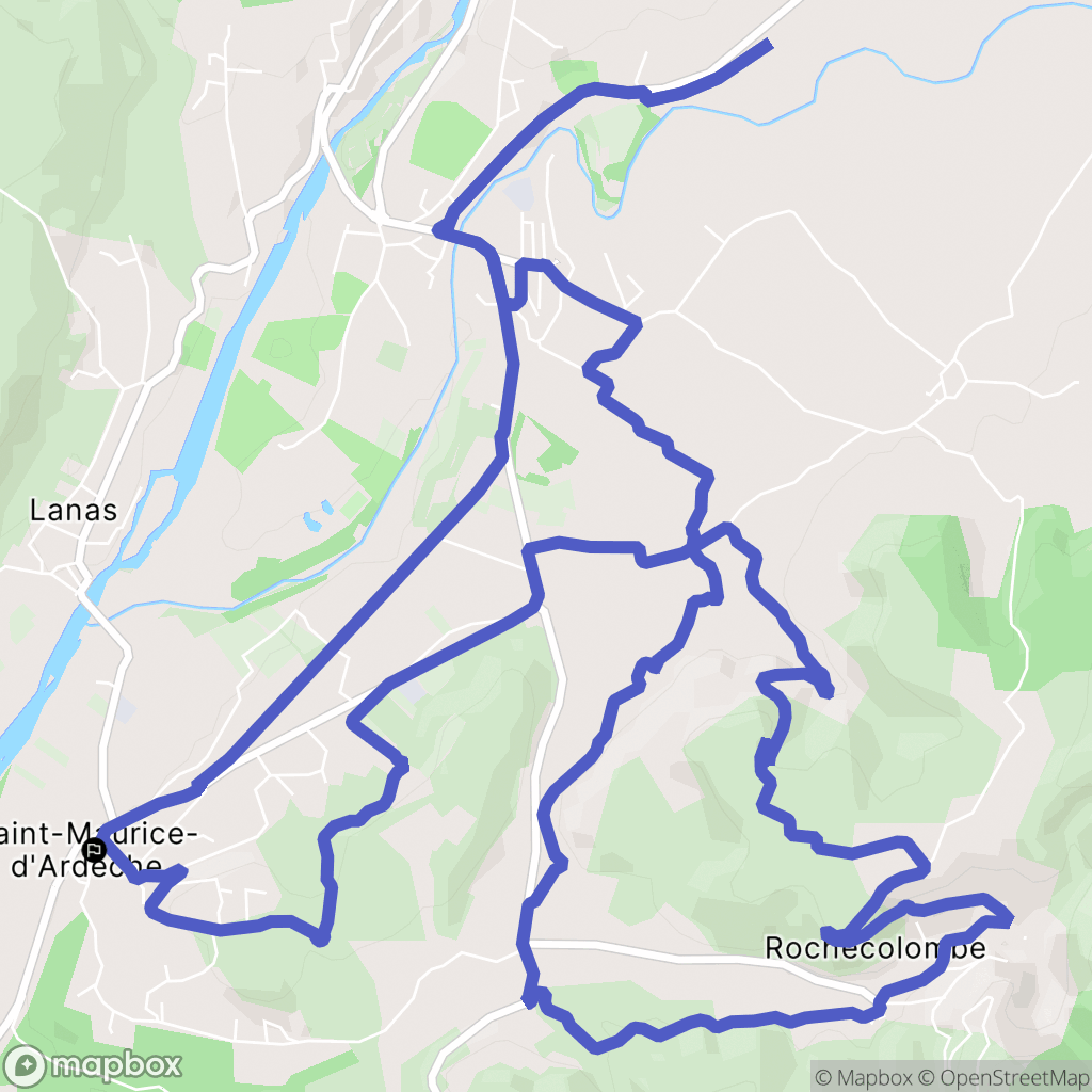 Saint-Maurice-d'Ardèche : carte du parcours de randonnée - France