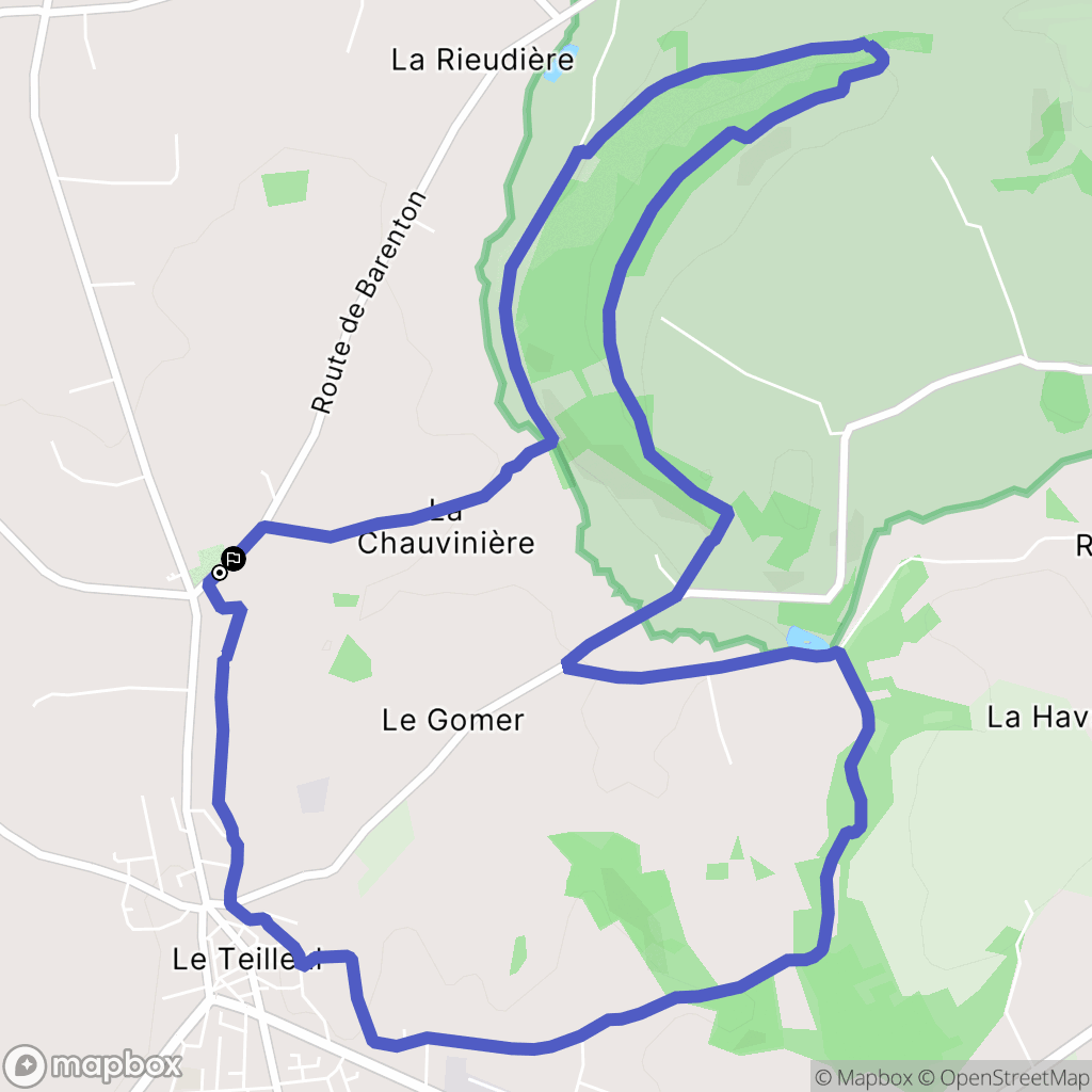 Le Teilleul : carte du parcours de randonnée - France
