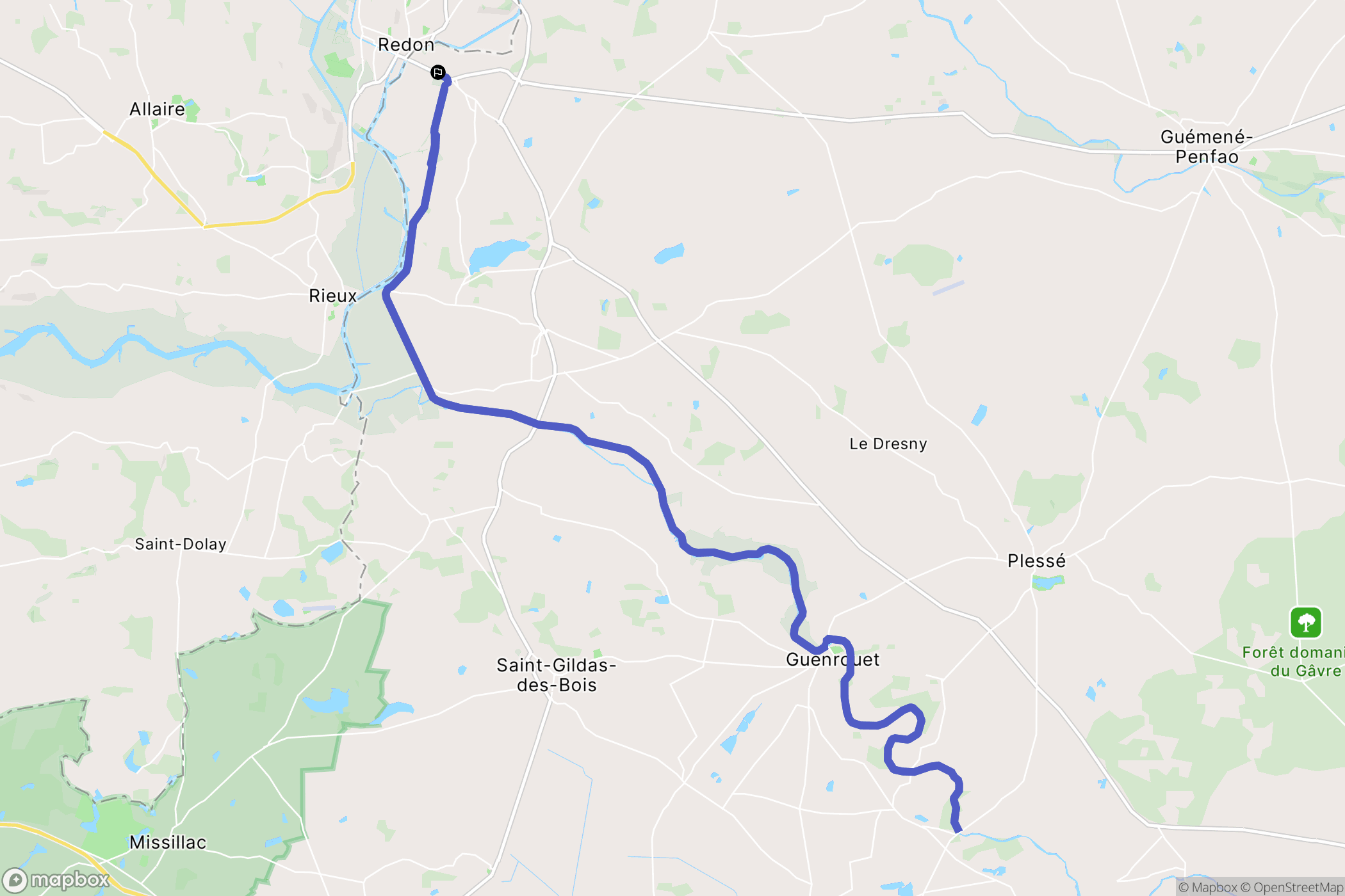 Saint-Nicolas-de-Redon : carte du parcours de randonnée - France