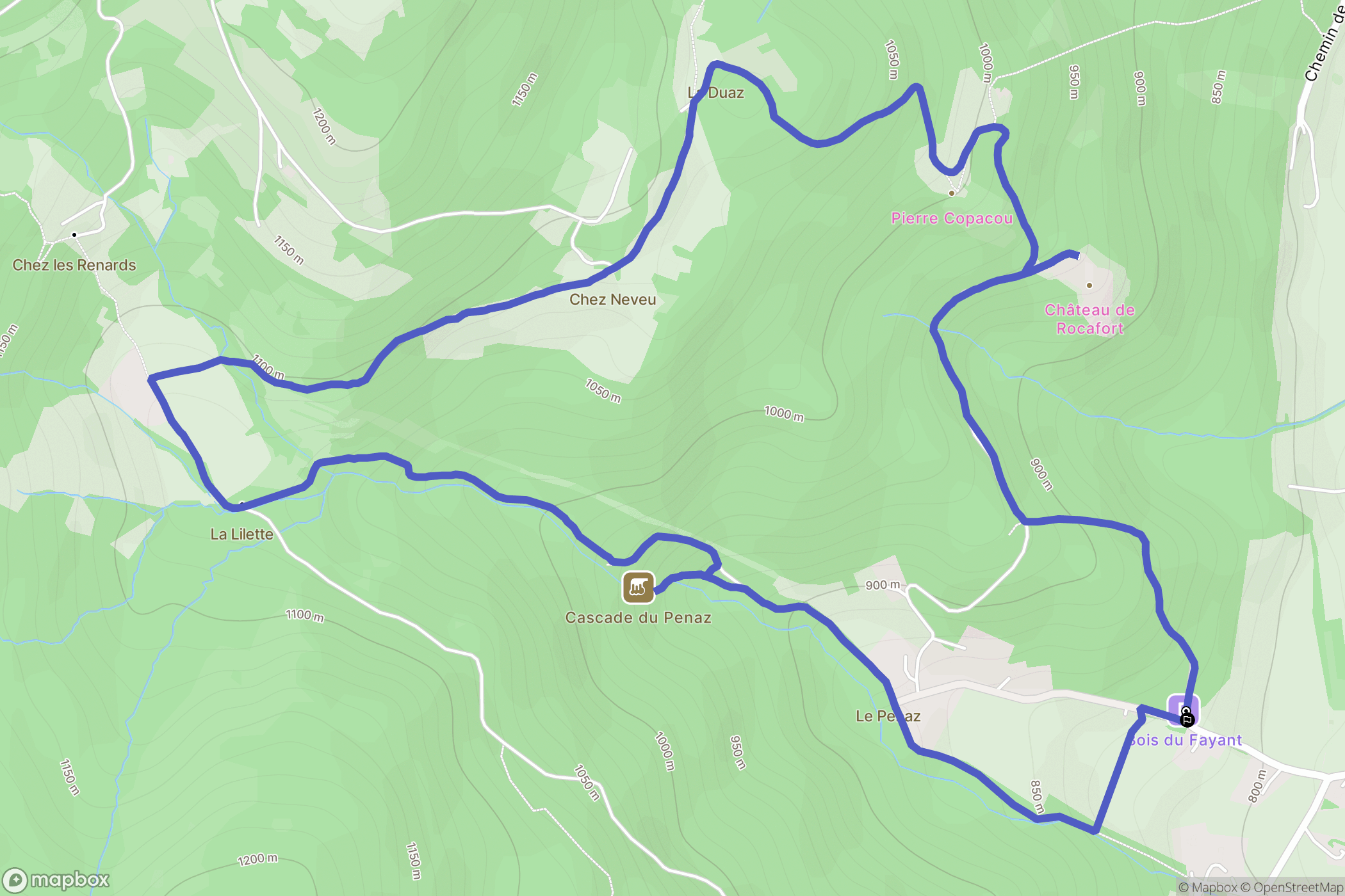 Boëge : carte du parcours de randonnée - France